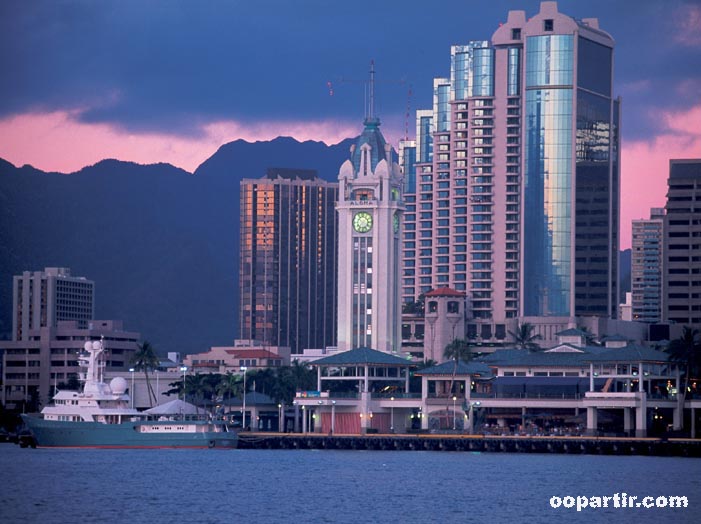 couché de soleil sur Honolulu