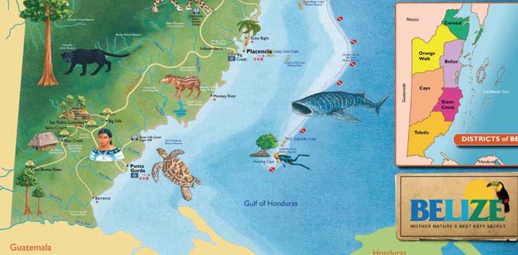 carte touristique du belize - Image