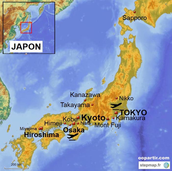 Japon - Carte du Japon