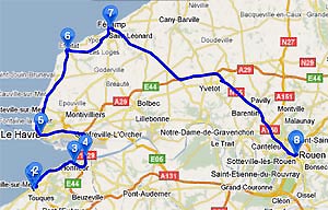 Carte de l�itin�raire du reportage