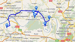Carte de l�itin�raire du reportage