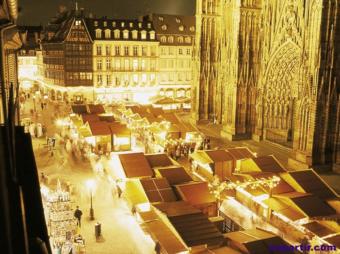 Marché Noël, Place Cathédrale Strasbourg