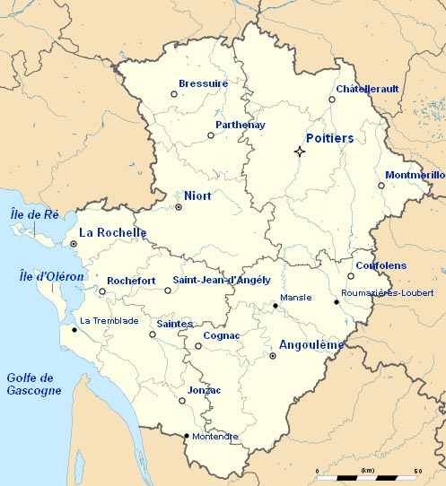 poitou charentescarte de france